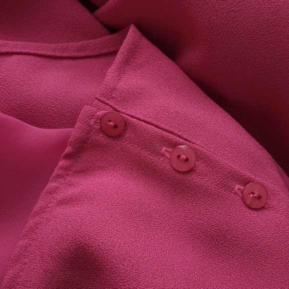 Liz Davenport Vibrant Pink A Line Skirt Oversized 12 Vintage - Picture 6 of 8